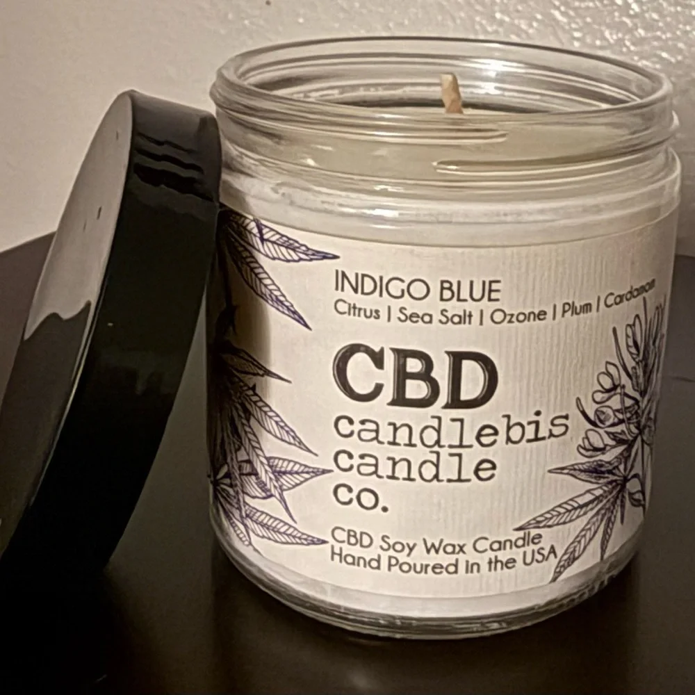 Candlebis Candle Co Indigo Blue Candle | Soy Wax | Citrus Sea Salt Ozone